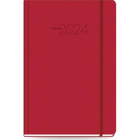 Ημερολόγιο ημερήσιο The Writing Fields All Times 320 17x24cm 2024 ημιεύκαμπτo εξώφυλλο από ματ δερματίνη κόκκινο